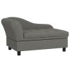 Elevated Dog Sofa Pet Bed with Storage Soft Cushion for Small Medium Dogs Gray